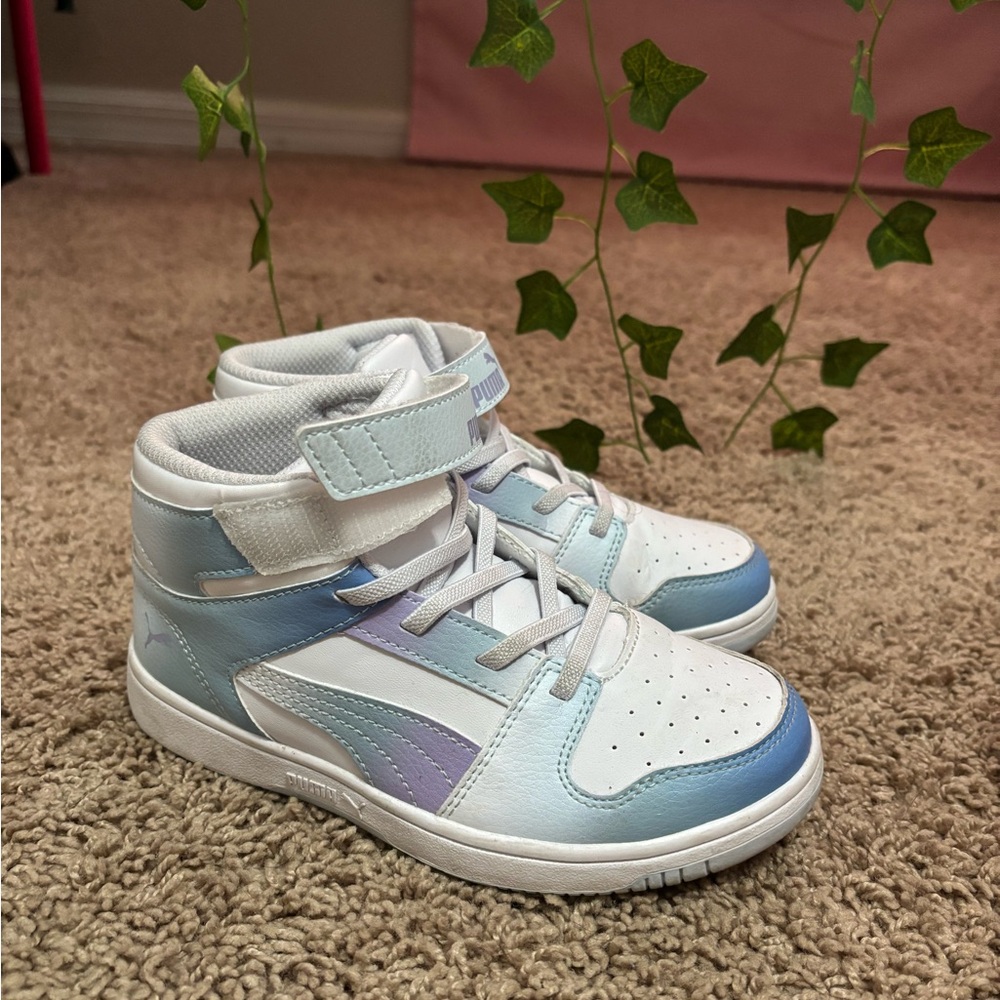 Puma Kids High-Top Sneakers - Blue and White